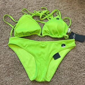 Hollister Neon Green Bikini Set